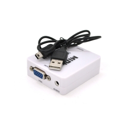 Конвертер VEGGIEG VH-101 Mini, HDMI to VGA, ВХОД VGA(мама) на ВЫХОД HDMI(мама), White, Пакет