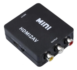 Конвертер VEGGIEG HV-01 Mini, HDMI to AV, ВХОД HDMI(мама) на ВЫХОД 3RCA(мама), Black, Box