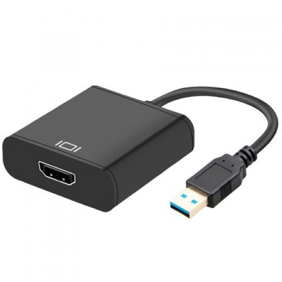 Конвертер USB 3.0(папа) на HDMI(мама) 30cm, Black, Пакет