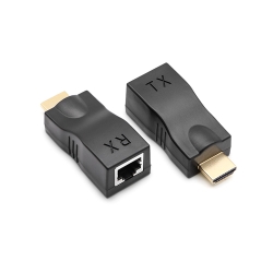Одноканальный пассивный удлинитель HDMI сигнала по UTP кабелю по одной витой паре. Дальность передачи: до 30метров, 720P-cat5e, 1080Р- cat6e, Black