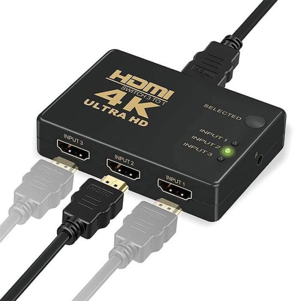 Пассивный HDMI свич с пультом ДУ IR, 1080Р, 1,4 версия, 1=3 порта, Blister