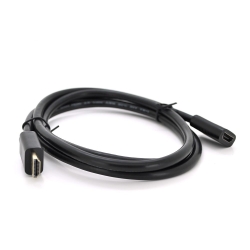 Удлинитель Merlion HDMI(папа)-HDMI(мама) VEGGIEG 0.5m, v2.0, OD-7.0mm, круглый, Black, коннектор Black, (Пакет) 