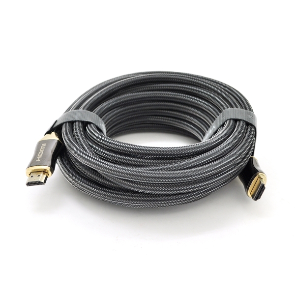 Кабель VEGGIEG HA-10 HDMI-HDMI 4K UHD, 10.0m, v2,0, OD-4.0mm, круглый, Black, коннектор Black-Metal, Box