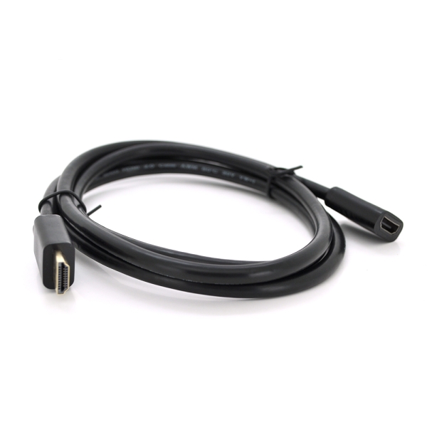 Удлинитель Merlion HDMI(папа)-HDMI(мама) VEGGIEG 1.5m, v2.0, OD-7.0mm, круглый, Black, коннектор Black, (Пакет)