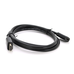 Удлинитель Merlion HDMI(папа)-HDMI(мама) VEGGIEG 1.5m, v2.0, OD-7.0mm, круглый, Black, коннектор Black, (Пакет) 