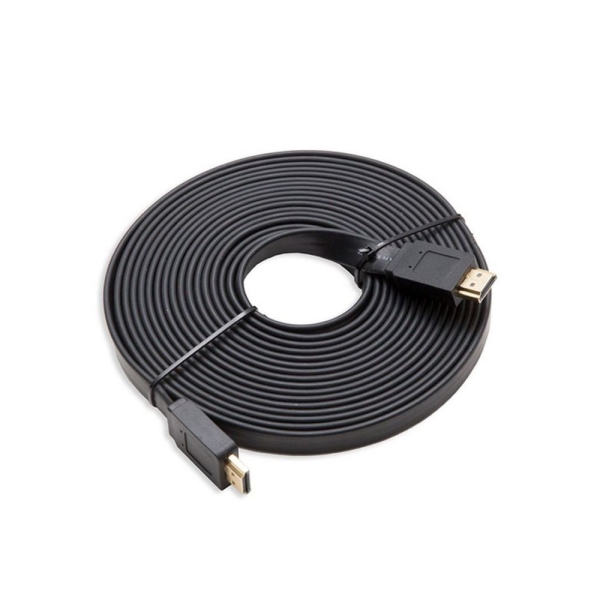 Кабель Merlion HDMI-HDMI 10m, v1.4, плоский Black, (Пакет), Q60