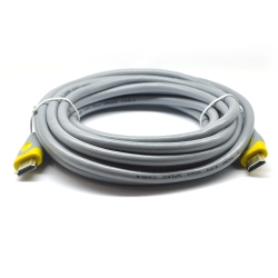 Кабель Merlion HDMI-HDMI V-Link High Speed 3.0m, v2,0, OD-8.2mm, круглый Grey, коннектор Grey / Yellow, (Пакет), Q80