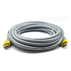 Кабель Merlion HDMI-HDMI V-Link High Speed 20.0m, v2,0, OD-8.2mm, круглый Grey, коннектор Grey / Yellow, (Пакет), Q16