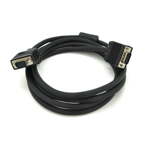 Кабель Merlion VGA 2m, male to male (папа-папа), 1 феррит, черный, Пакет Q100