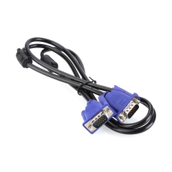 Кабель Merlion VGA 3+2 4m, male to male (папа-папа), 2 феррита, черно-синий, пакет Q100