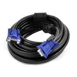 Кабель Merlion VGA 30m, male to male (папа-папа), 2 феррита, черно-синий, кулёк 
