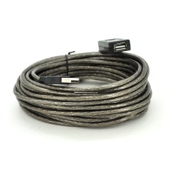 Активный удлинитель USB 2.0 AM / AF, 10m, прозрачный с чипом Q100