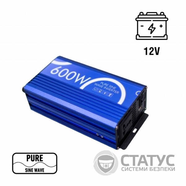 Инвертор напряжения UT-INV600W 12В-220В (600Вт, правильная синусоида)