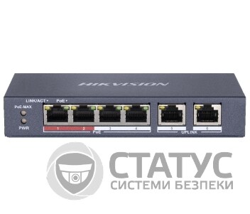 DS-3E0106P-E/M 4-канальный неуправляемый POE коммутатор