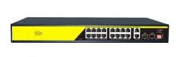 Коммутатор PoE Switch Utex UT-1622GB (16 РОЭ10 – 100 Мб/с, 2 Uplink – 1000 Мб/с, 2 SFP1000 Мб)