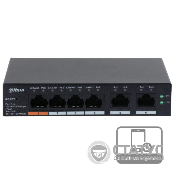 4-портовый гигабитный управляемый с PoE DH-CS4006-4GT-60
