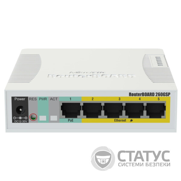 5-портовый гигабитный управляемый PoE MikroTik RB260GSP (CSS106-1G-4P-1S)