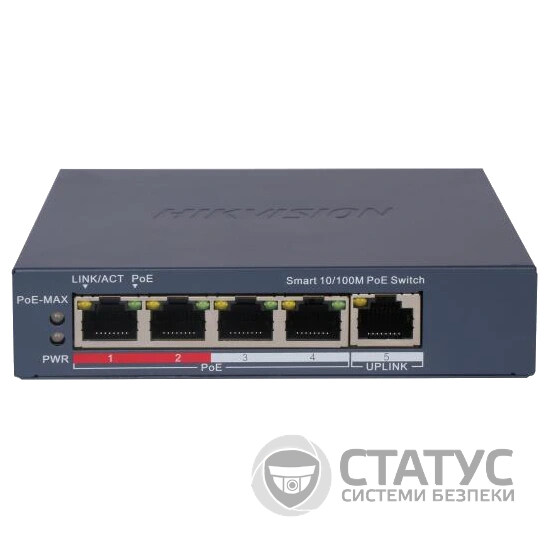 Коммутатор 4 порта управляемый Hikvision DS-3E1105P-EI/V2 POE