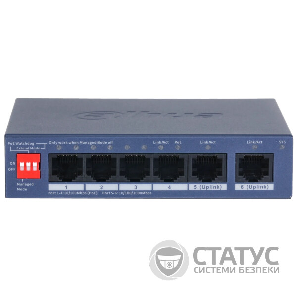 Коммутатор 6 портов управляемый Dahua DH-CS4006-4ET2GT-36 PoE